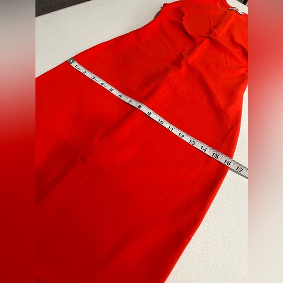 ZARA Women's orange Red Bodycon Sleeveless Midi Dress Size Small - Picture 9 of 11